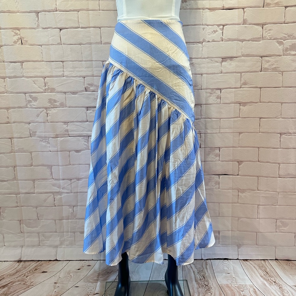 H&M Blue and White Striped Skirt